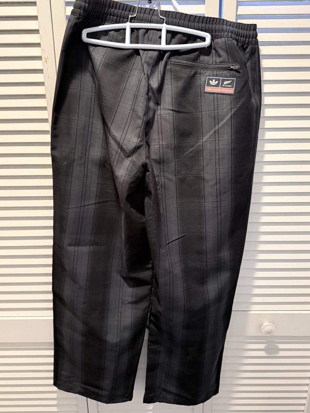 🖤 Adidas All Blacks Firebird Plaid Wide Leg Track Pants [NWT] 🇳🇿 🏉 - Picture 4 of 7